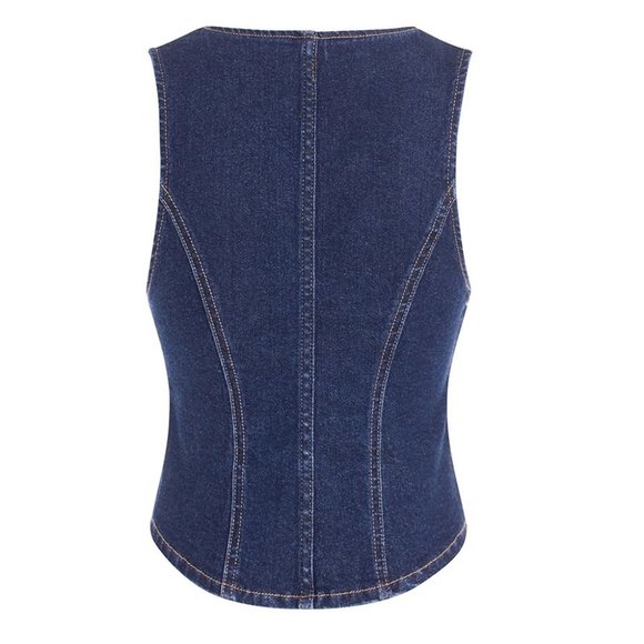 Denim Gilet with Pockets Blue - T0745 - Picture 5 of 5